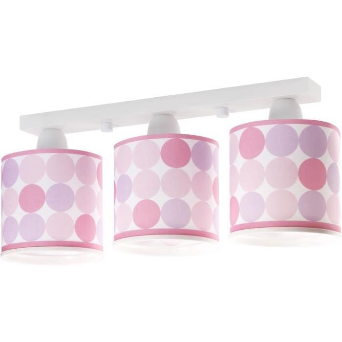 Lustre - suspension 3 lampes enfant rose