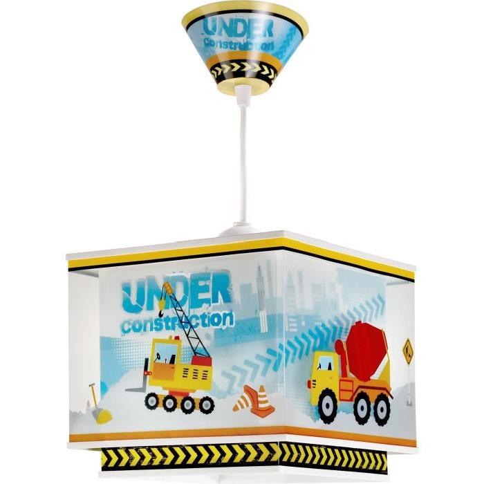 Lustre suspension chambre enfant Constructor - Jaune