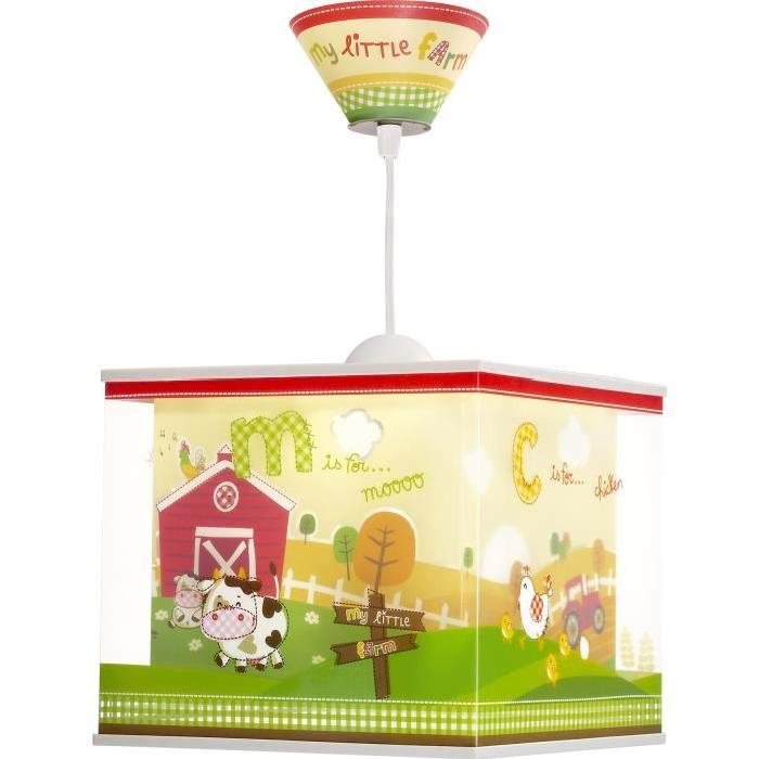 Lustre suspension chambre enfant My little farm - Vert