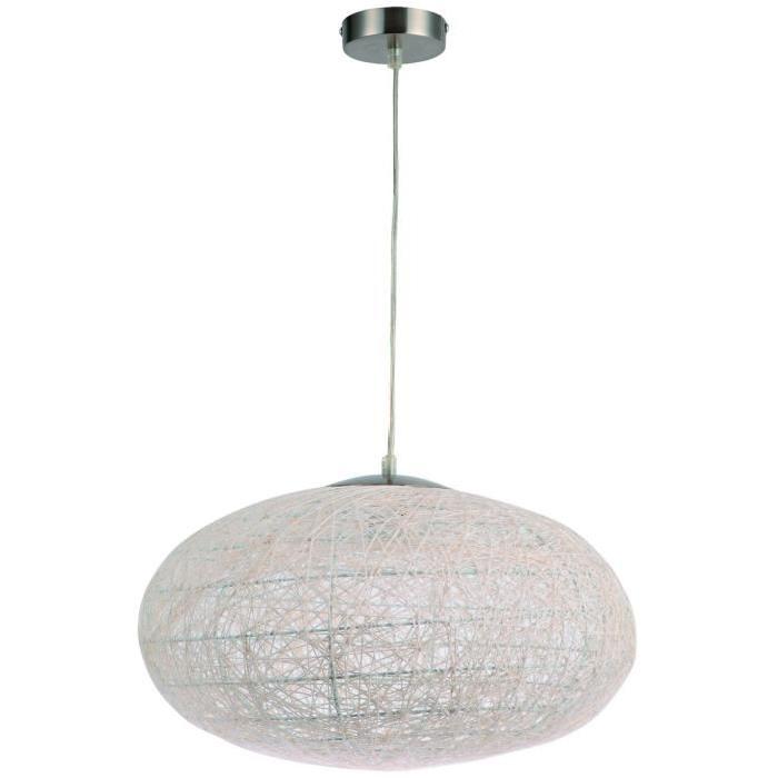 Lustre - suspension Exotico ovale Ř45 cm blanc E27 60W