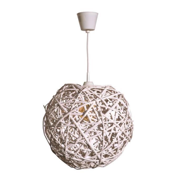 NATURAL Lustre - suspension en osier Ř40 cm blanche