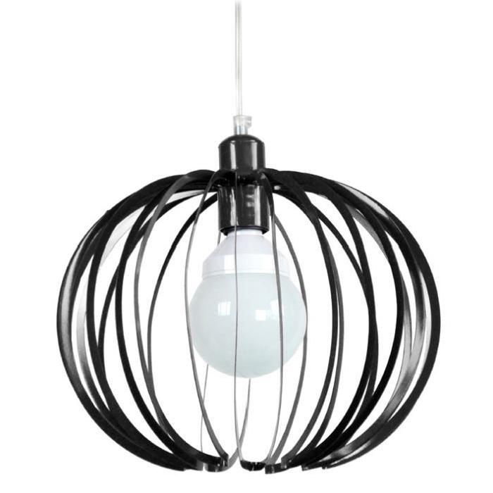 AFONSO 25 Suspension acier 25x25x80 cm Noir