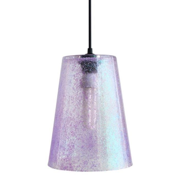 GLITTER CÔNE Suspension verre 20x20x90 cm Violet et bleu