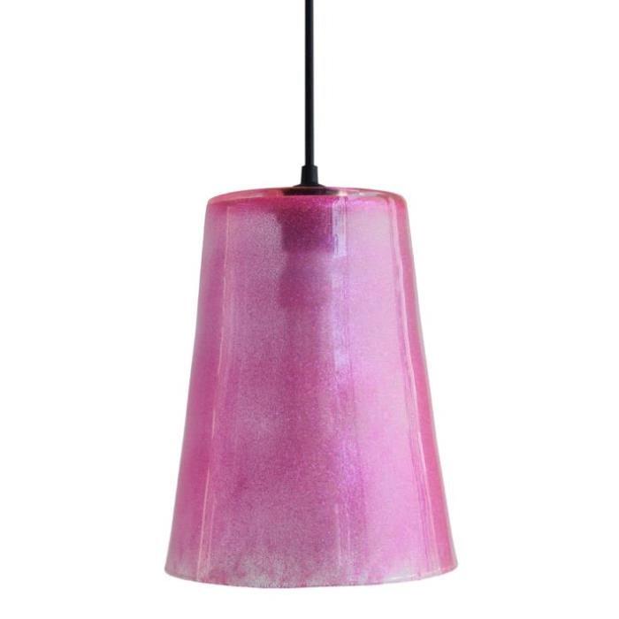 GLITTER CÔNE Suspension verre 20x20x90 cm Rose Fort