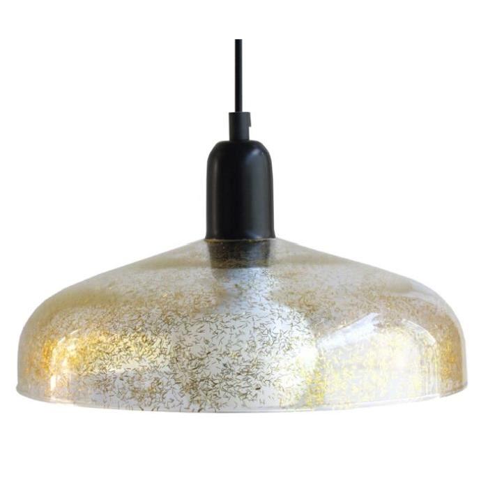 GLITTER DÔME Suspension verre 29x29x90 cm Jaune et or