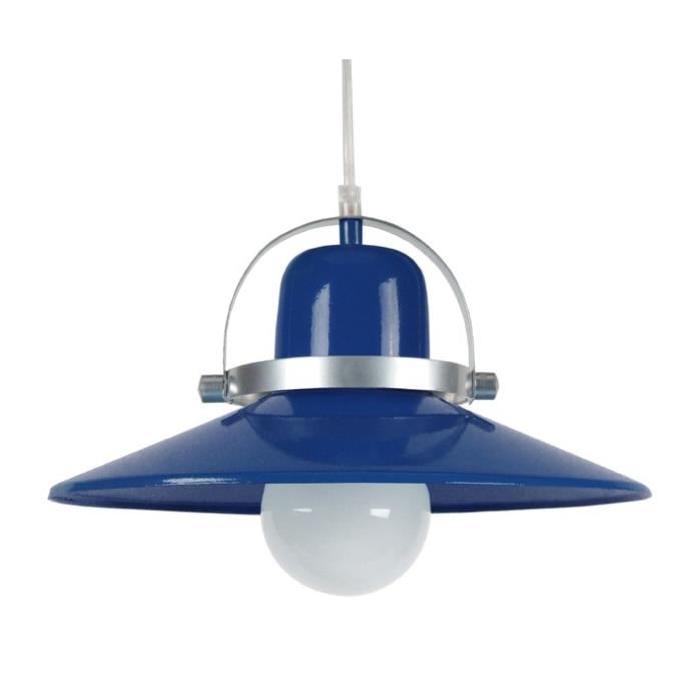 DANIEL Suspension acier 33x33x90 cm Bleu Marine