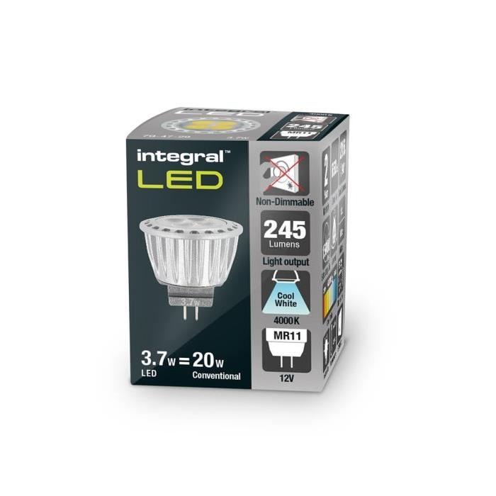 INTEGRAL LED Ampoule Spot MR11 GU4 3.7W équivalent a 20W 4000K 320lm