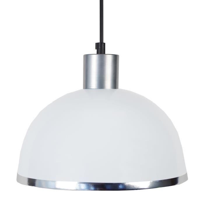 DEMI-BOULE C Suspension acier 24x24x90 cm Blanc