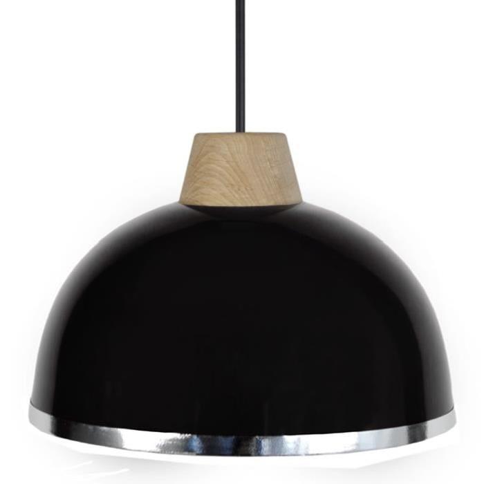 DEMI-BOULE B Suspension acier 24x24x90 cm Noir