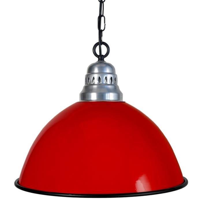 BACINO ROULÉ Suspension acier 44x44x90 cm Noir et rouge