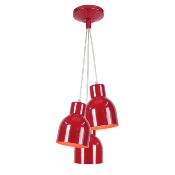 CARLSON Lustre acier 30x30x100 cm Rouge