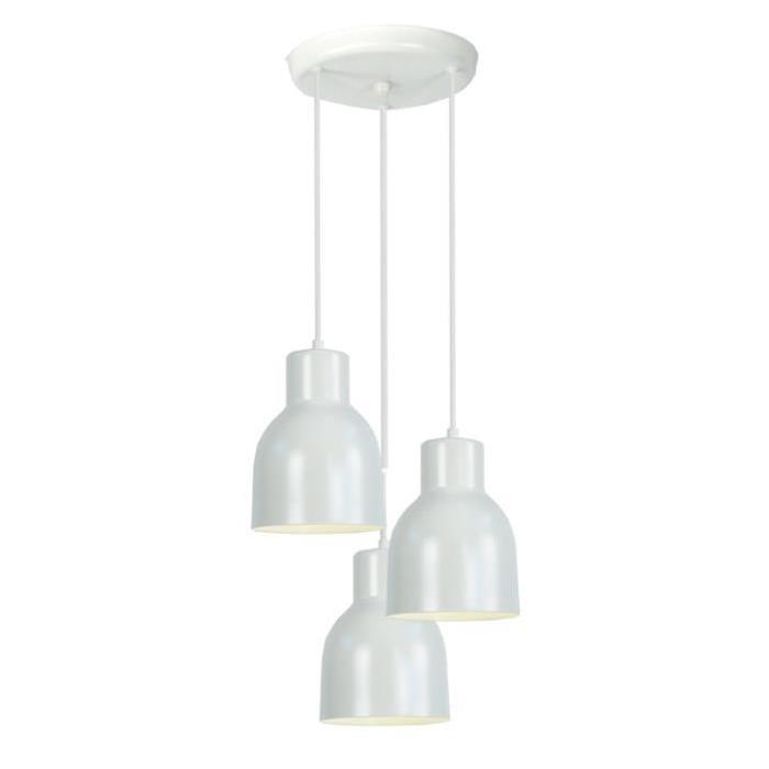 CARLSON Lustre acier 30x30x100 cm Blanc