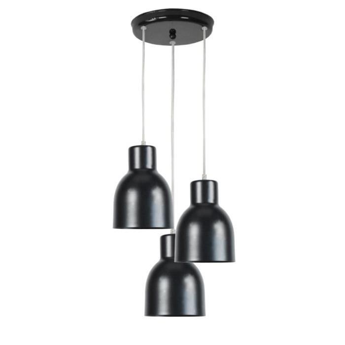 CARLSON Lustre acier 30x30x100 cm Noir