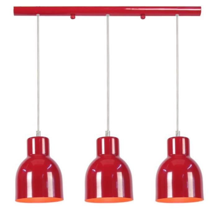 CARLSON Lustre acier 60x60x80 cm Rouge