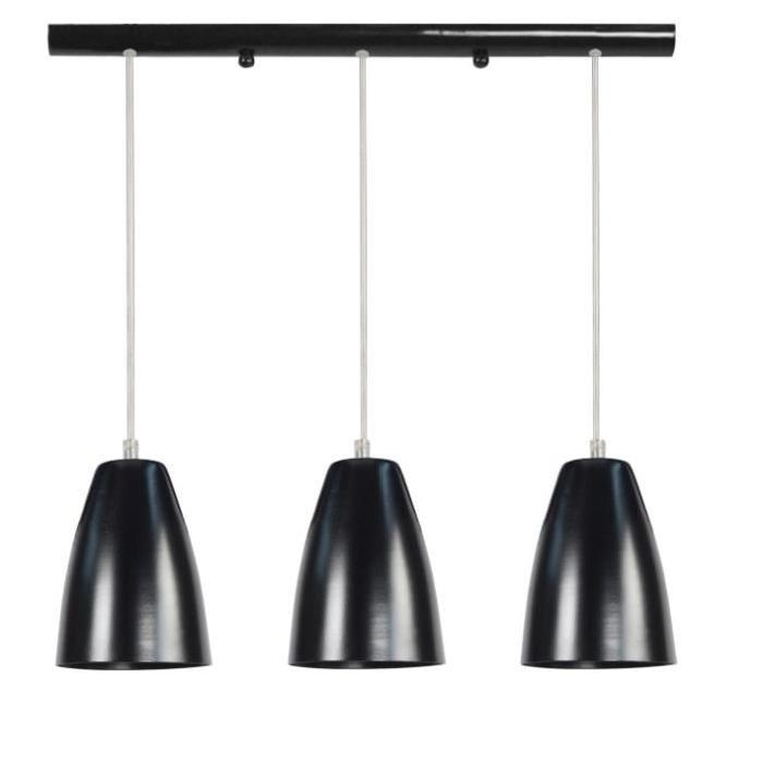 LARSEN Lustre billard acier 30x30x100 cm Noir