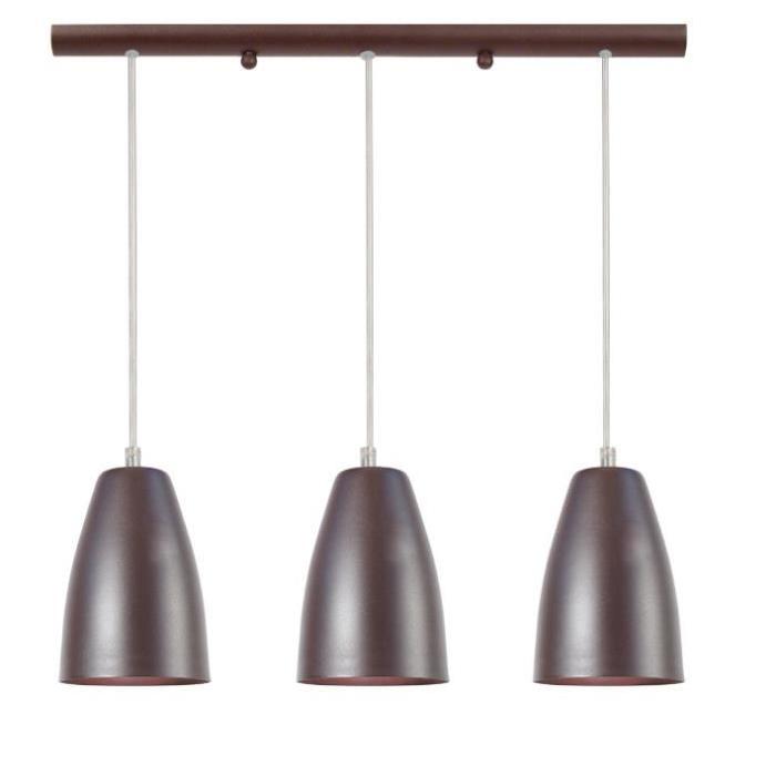 LARSEN Lustre billard acier 30x30x100 cm Marron