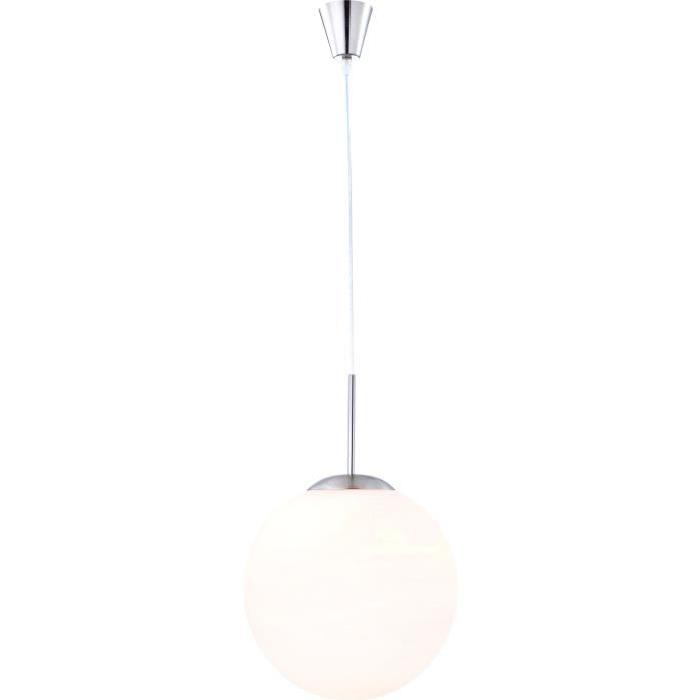 GLOBO LIGHTING Suspension nickel mat en verre opal satiné