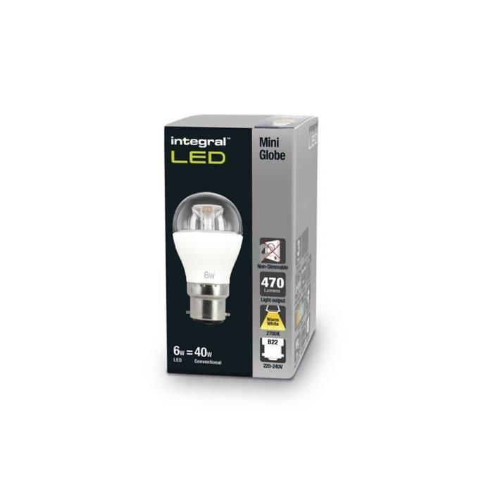 INTEGRAL LED Ampoule B22 470lm 6W équivalent a 40W 2700K