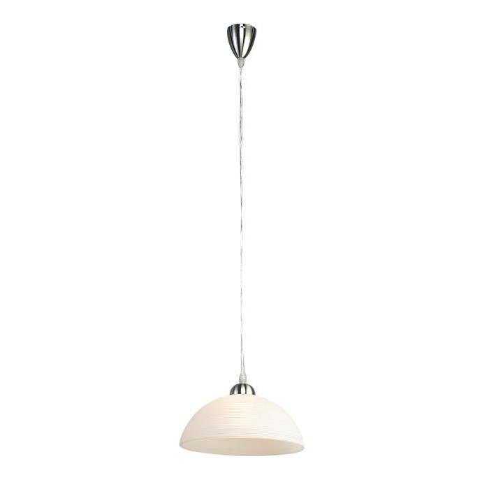 GLOBO LIGHTING Suspension nickel mat en verre blanc