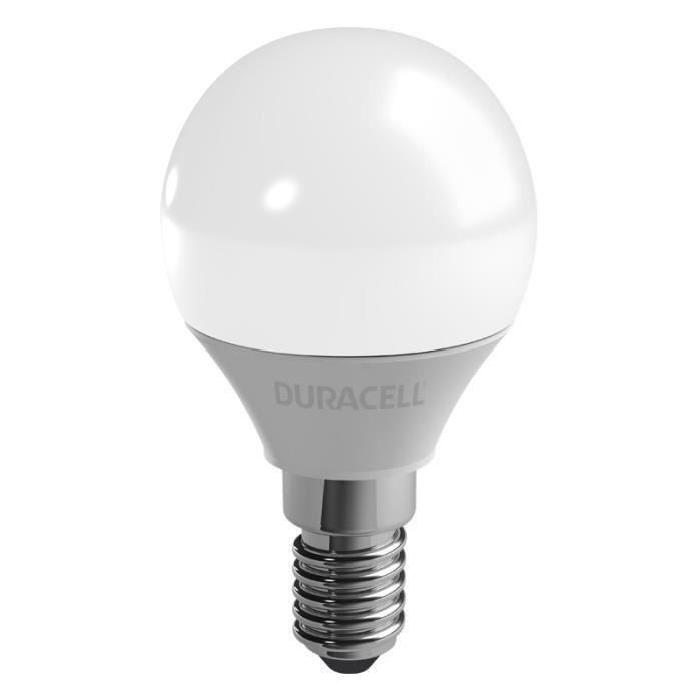 DURACELL Ampoule LED E14 sphérique 3,4 W équivalent 25 W blanc chaud