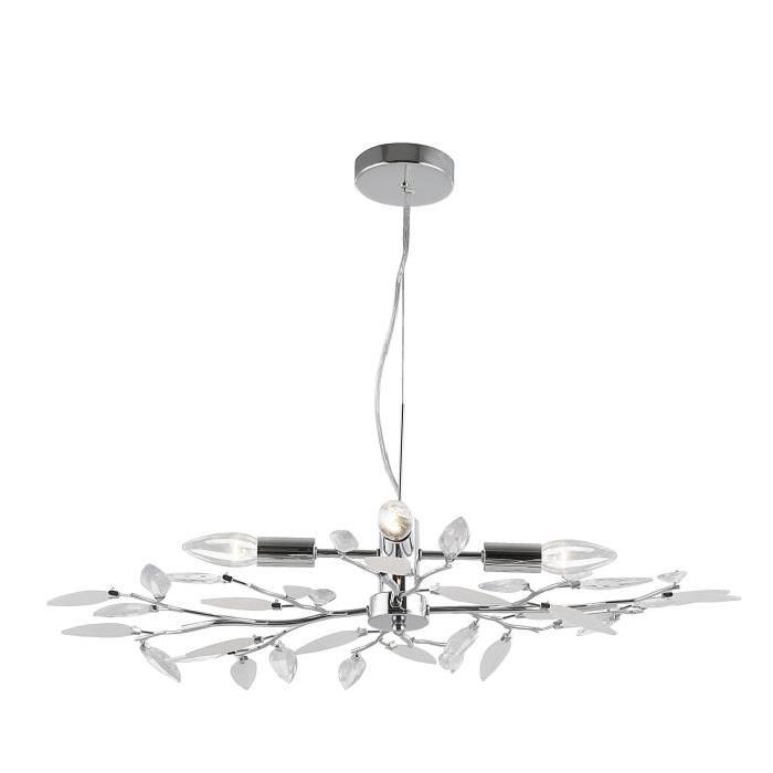 GLOBO LIGHTING Suspension - Cristaux acryliques satiné - 70x46x140 cm - Chrome