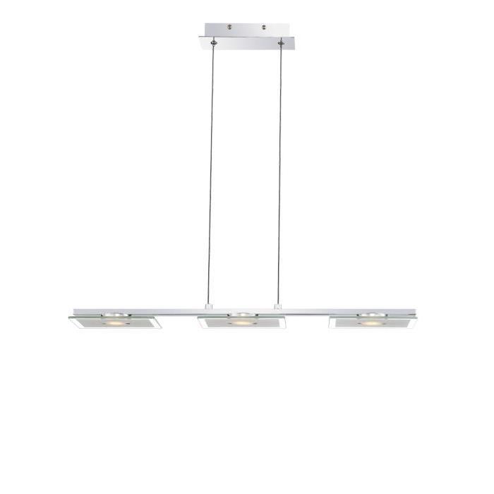 Suspension LED en nickel mat 120x10x60cm Translucide