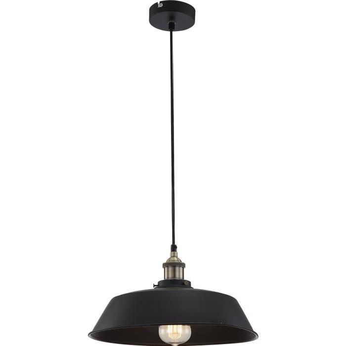 GLOBO LIGHTING Suspension aluminium - Diametre 36 cm - Hauteur 12,4 cm - Doré et noir