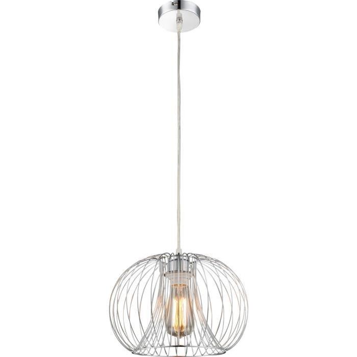 GLOBO LIGHTING Suspension chrome - Diametre 30 cm - Hauteur 12 cm