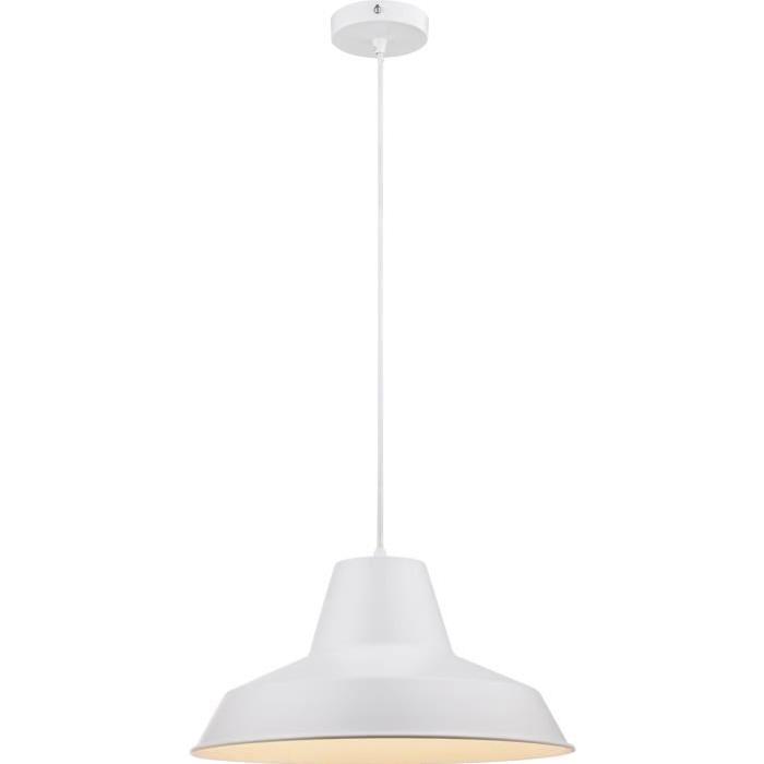 GLOBO LIGHTING Suspension métal - Diametre 40 cm - Hauteur 12 cm - Blanc