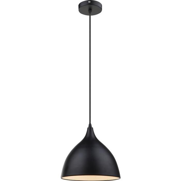 GLOBO LIGHTING Suspension - Diametre 25 cm - Hauteur 12 cm - Noir et blanc