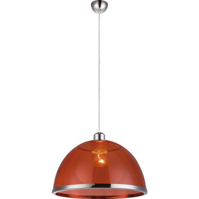 GLOBO Suspension - Chrome acrylique L34 x l34 x h120 cm - Rouge transparent