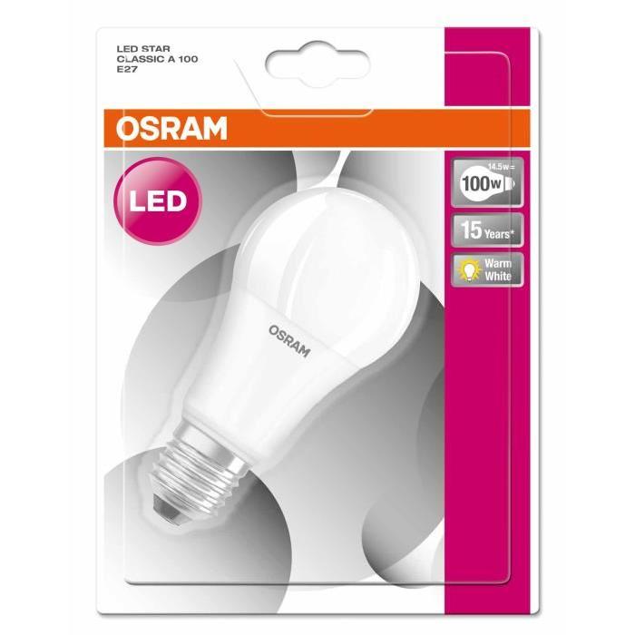 OSRAM Ampoule LED E27 13 W équivalent a 100 W blanc chaud