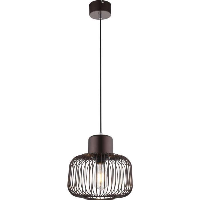 GLOBO LIGHTING Suspension métal couleur bronze - chromé marron - Ř 320 H 1200 mm