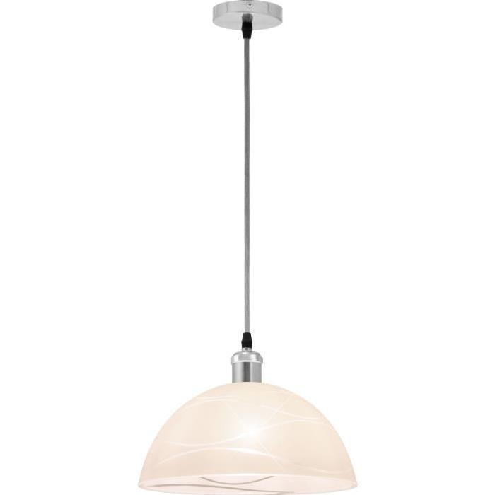 GLOBO LIGHTING Suspension nickel mat - Abat-jour en verre