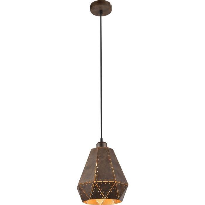 GLOBO LIGHTING Suspension acier couleur rouille noir - H 21,5 x Ř 140 cm