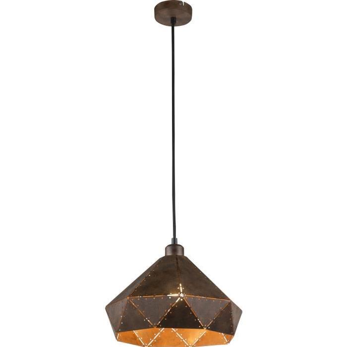 GLOBO LIGHTING Suspension acier couleur rouille noir - H 31,5 x Ř 138 cm