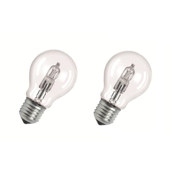 OSRAM Lot de 2 ampoules Eco-Halogenes E27 57 W équivalent a 75 W forme classique