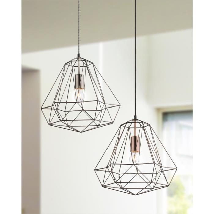 GLOBO LIGHTING Suspension nickel mat - Diametre 32 cm