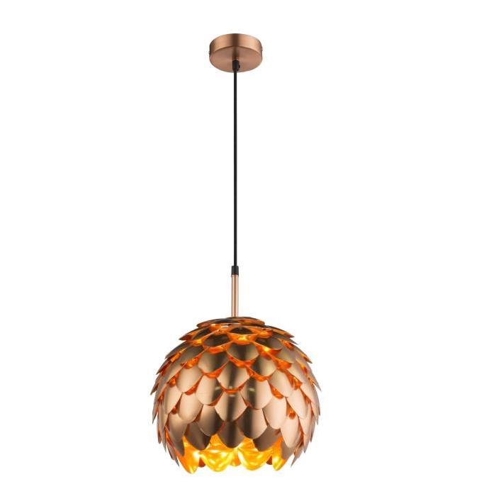 GLOBO LIGHTING Suspension cuivre - Diametre 30 cm - Hauteur 12 cm - Aluminium cuivré