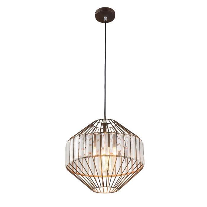 GLOBO LIGHTING Suspension verre couleur rouille - H 120 x Ř 33,5 cm