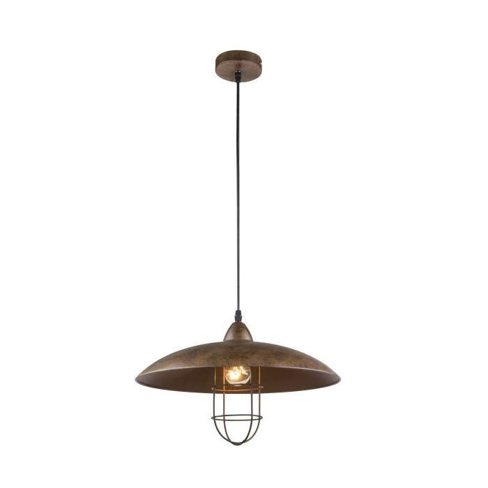 GLOBO LIGHTING Suspension - Diametre 40 cm - Hauteur 150 cm - Rouille