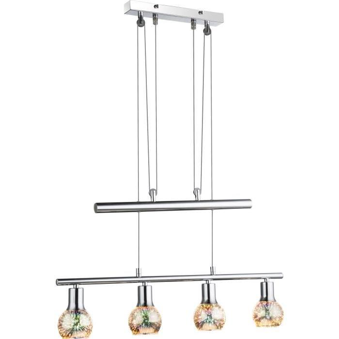 Suspension en nickel mat 120x8x60cm