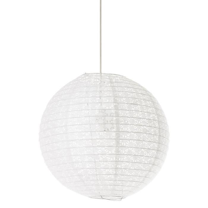 Lustre - suspensions boule papier Delice diametre 45 cm blanc