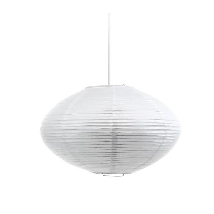 Lustre - suspensions ovale Ovalys papier diametre 40 cm blanc