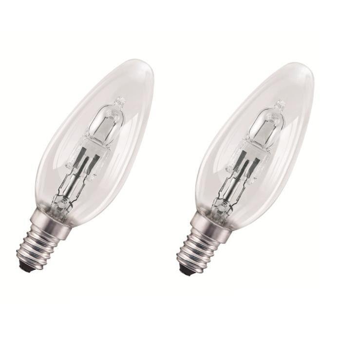 OSRAM Lot de 2 ampoules Eco-Halogenes E14 46 W équivalent a 60 W forme flamme