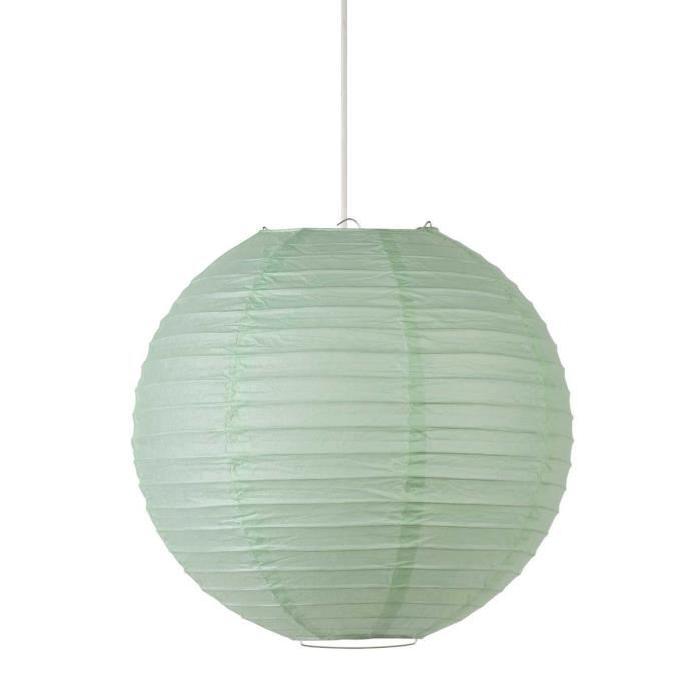 Lustre - suspension boule Japonaise diametre 35 cm vert d'eau