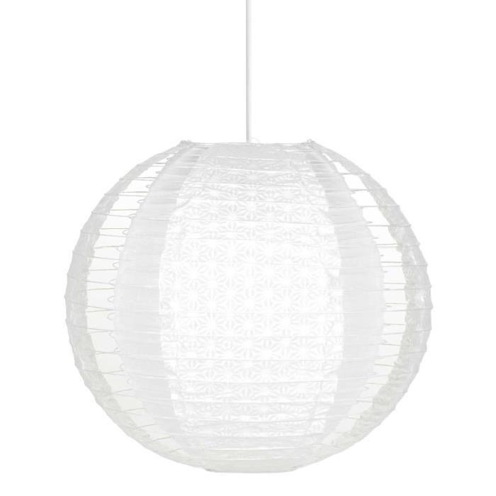 Lustre - suspension boule papier Malice diametre 40 cm blanc