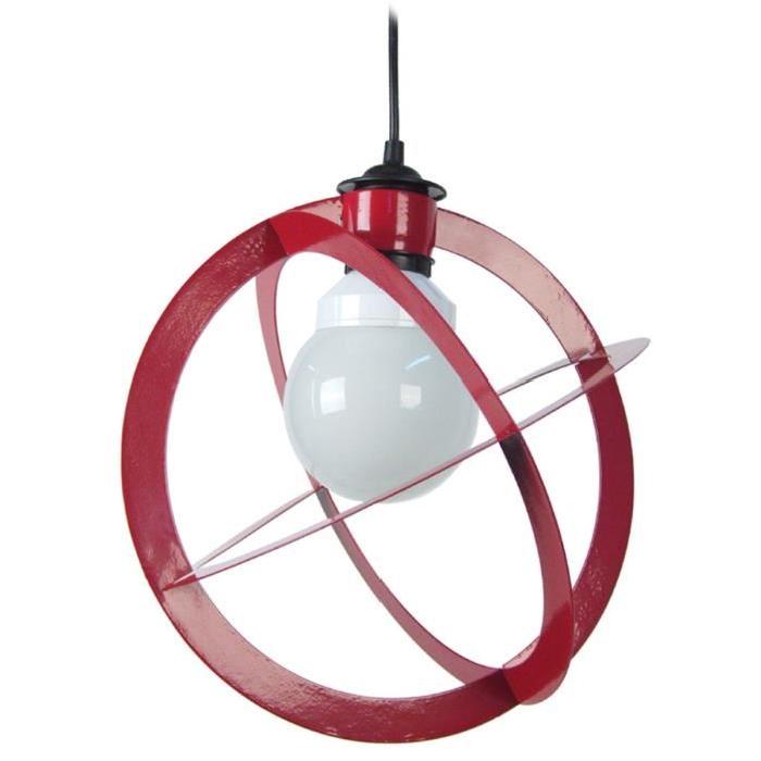 URAN Lustre - suspension métal,diametre 28 cm, forme planisphere, métal rouge