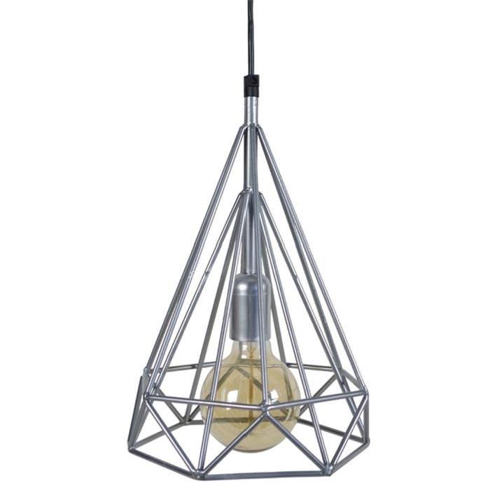 TRYLIS    Lustre - suspension fil métal, diametre 23 cm, aluminium