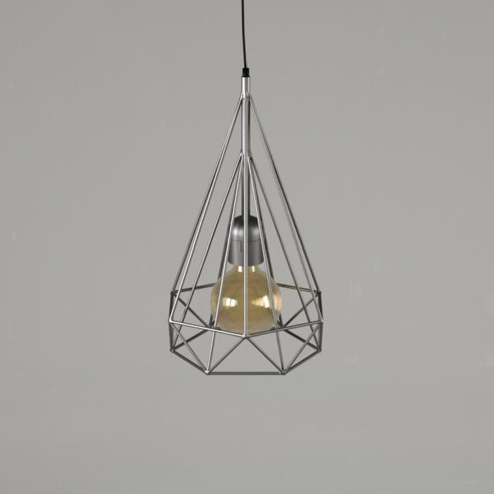 TRYLIS    Lustre - suspension fil métal, diametre 23 cm, aluminium